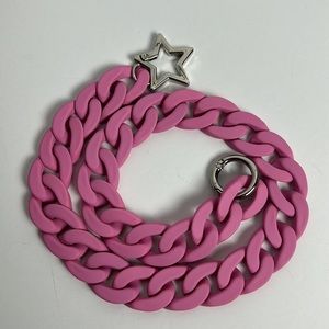 Pink with silver hardware